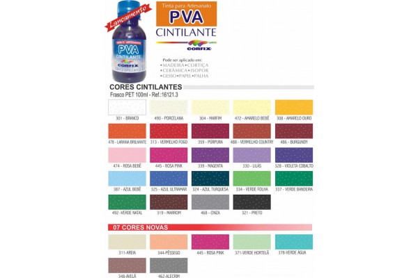 TINTA PVA CINTILANTE 250ML CORFIX AZUL BEBE